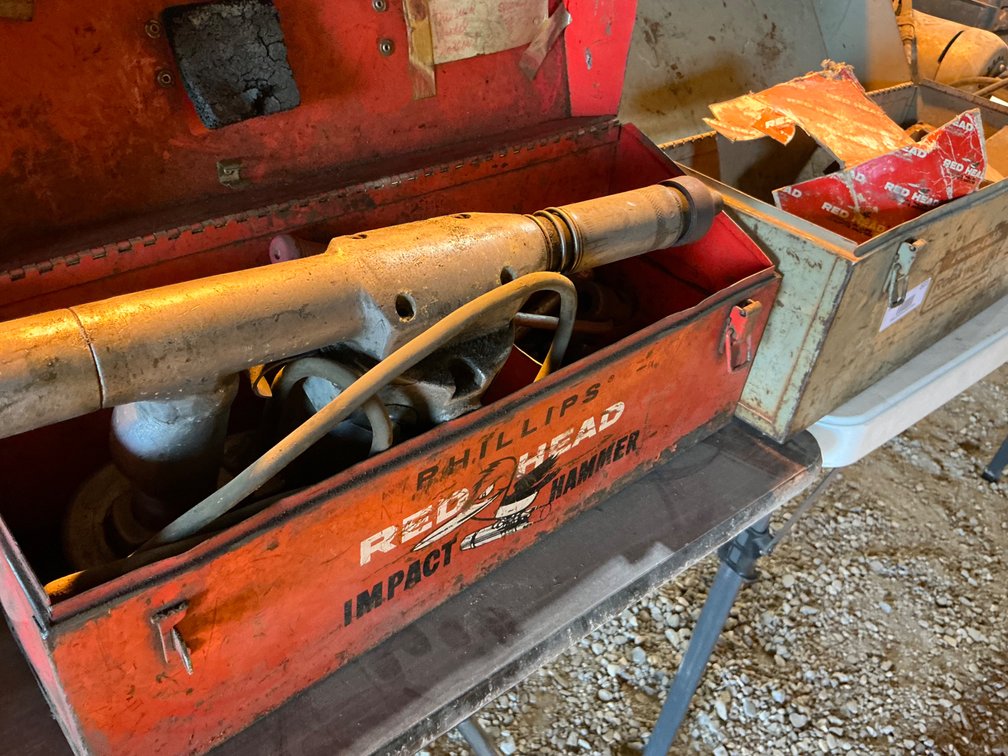 (2) Metal Toolboxes Containing - Vintage Red-Head Impact Hammer & Assorted Red-Head Anchors