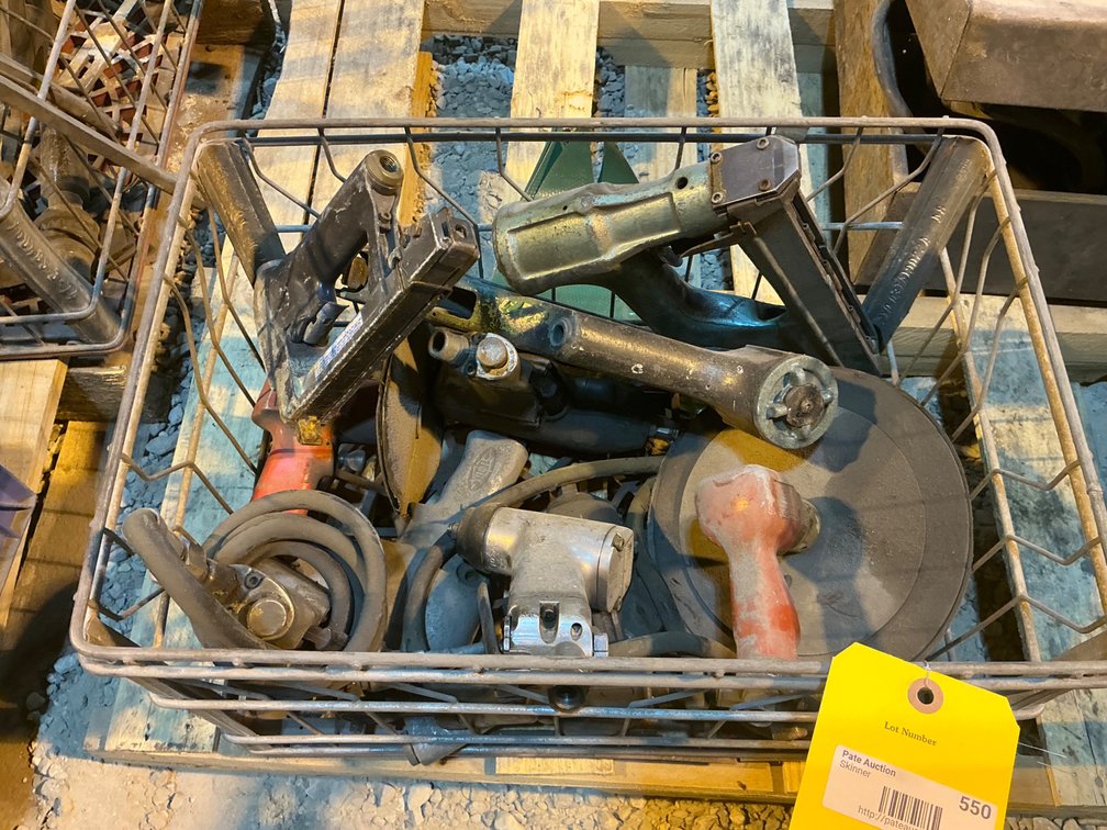 Wire Basket Of Assorted Air Tools - See Description For Details