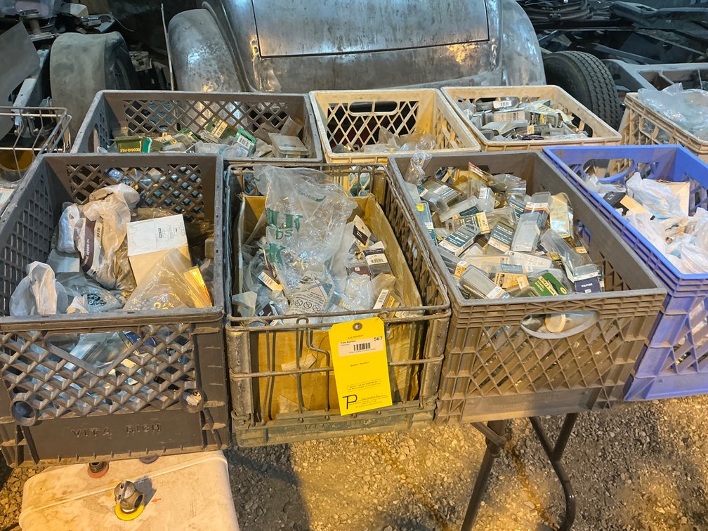 (8) Crates Containing - Assorted Screws - Wood, Machine, Masonry, Some Anchors, Some Nuts, Cotter Pins, Miscellaneous Door Hardware, And More