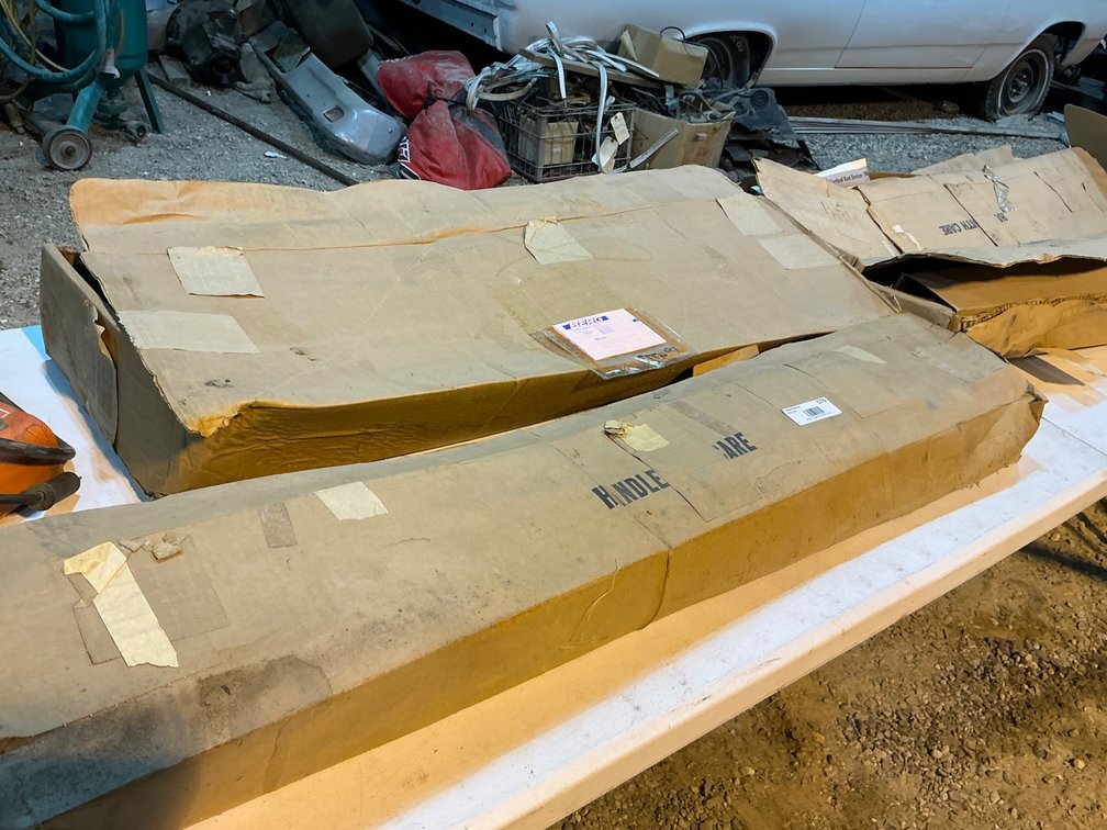 (5) Boxes Of Older Metal Commercial Door Heavy Duty Hardware - Handles, Lock Bodies, Connecting Rods