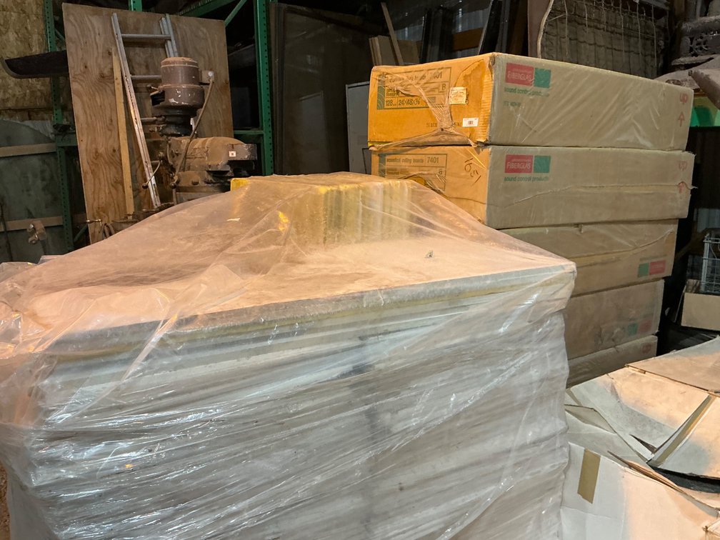 (6) Boxes Of Acoustical Ceiling Boards - 24"W x 48"L x 5/8"Thick, Approximately (10) Pieces Per Box, And (1) Pallet Of Acoustical Ceiling Boards - 24"W x 48"L x 5/8" Thick - Approximately (25) Pieces, And 24" x 24" x 5/8" - Approximately (120) Pieces