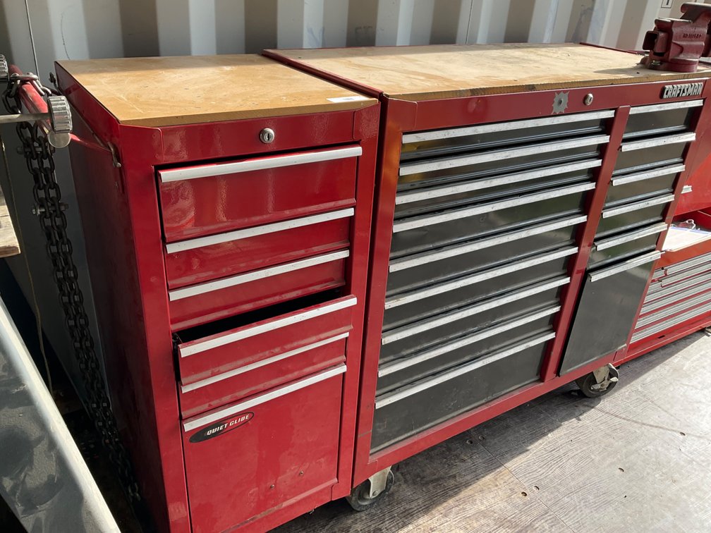 Craftsman Rolling Tool Box - 20 Drawers, Vise, 76" x 48"
