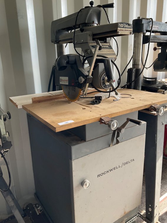 Rockwell Delta 10" Deluxe Radial Arm Saw - On Rollers, Serial: 3663-B