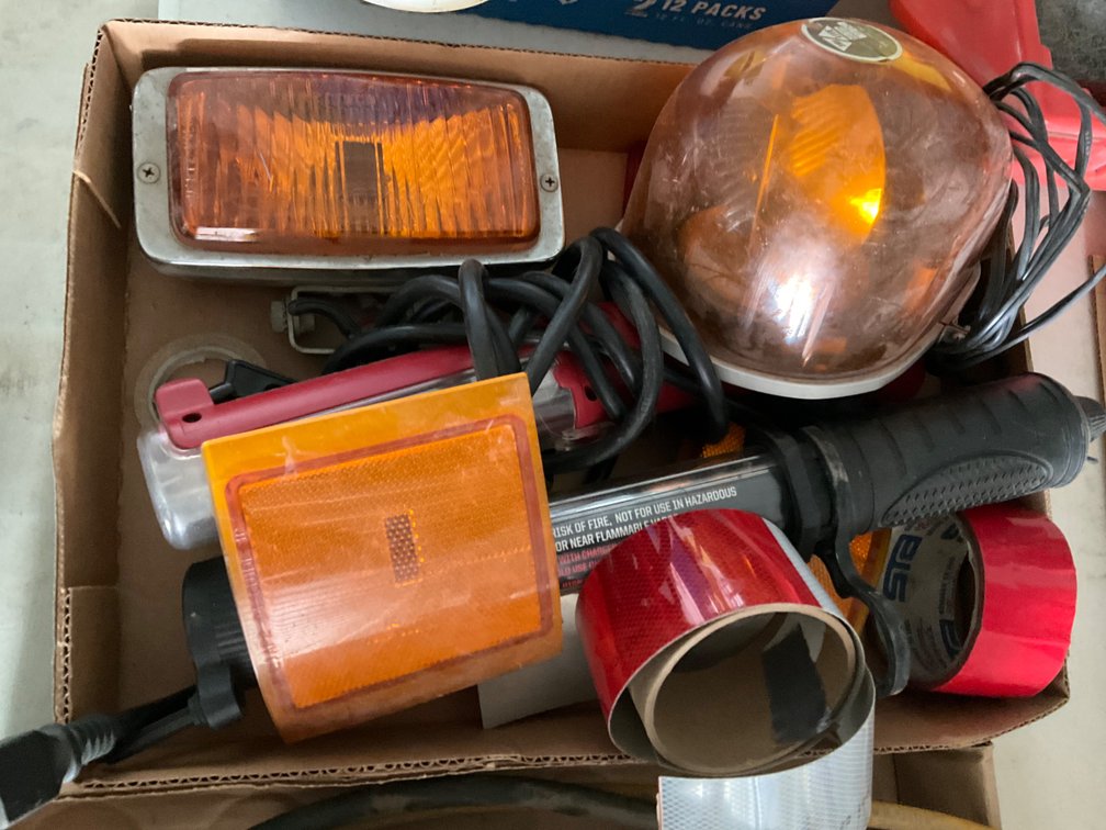 Assorted Lights - Craftsman Cordless Trouble Light, 110V Flasher, Assorted Blinkers and Reflective Tape