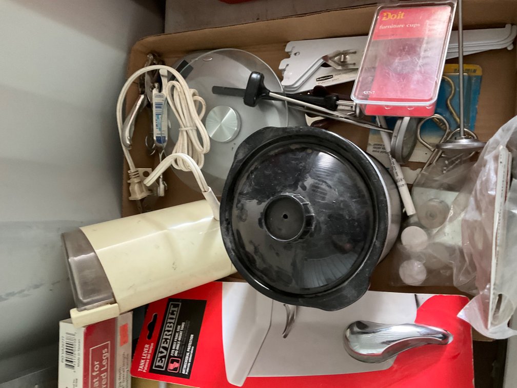 Mini Crock Pot, Digital Scale, Thermometers, Coffee/Spice Grinder, Toilet Handle and Other Miscellaneous