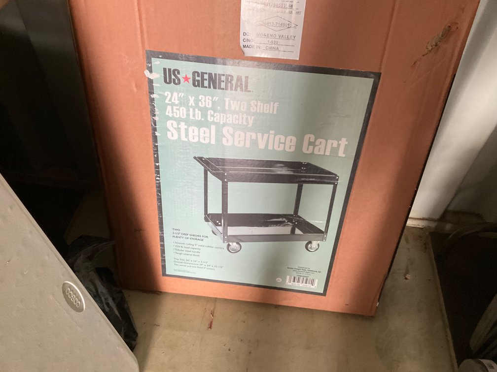 US General 24" x 36" 2-Shelf Tool Cart 