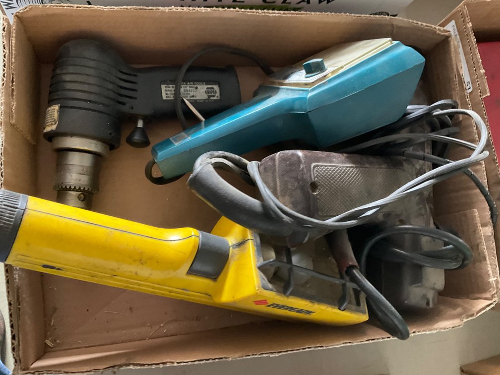 Assorted Tools - Timing Light, Napa Air Tools 3/8" Drill, RPM Gauge and Trouble Light