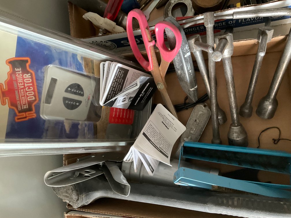 Dead Blow Hammer (Missing Coating on Head of Hammer), Code Key Scan Tool, T-Handle Socket Wrenches, Caulk Gun and Other Miscellaneous