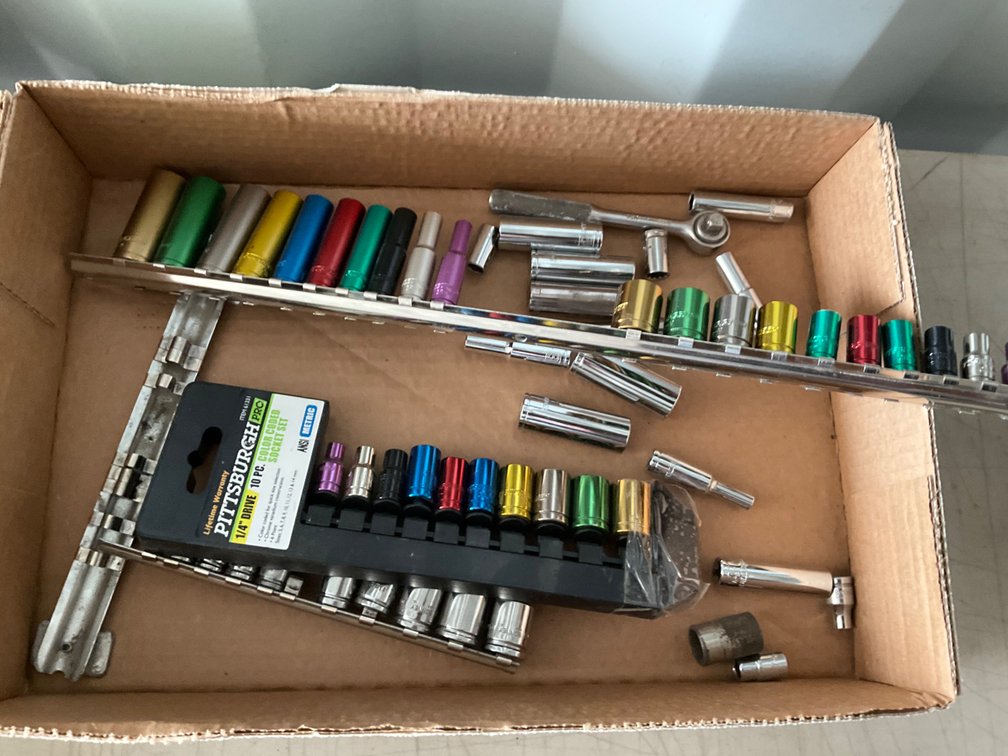 (3) Pittsburgh 1/4" Drive Socket Set - Metric and Other Assorted Sockets