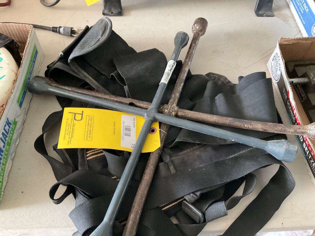 (2) Universal Tire Irons and Safety Lifting Belt