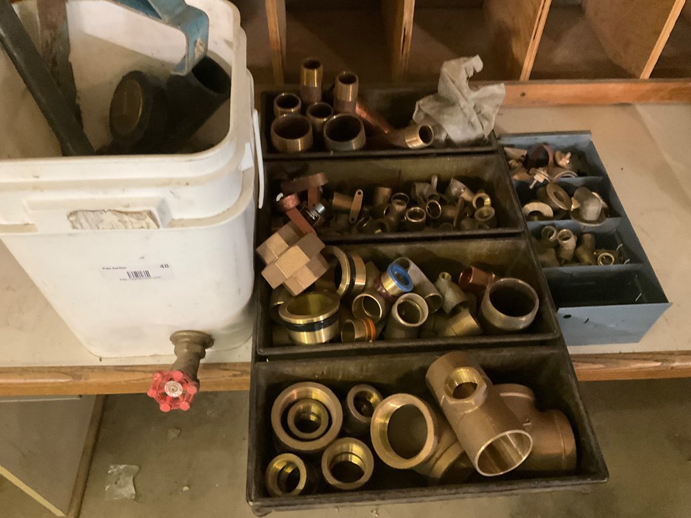 Assorted Brass Fittings - Sweat & Threaded, Union, 90's, Drop Ear 90's, Nipples, Plugs, Hangers, Tee's, Etc.