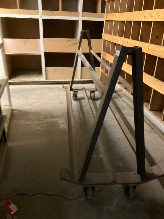 Custom Built 6' Metal Sheet Metal Rack with Casters