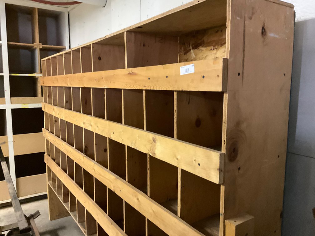 (57) Cubby Custom Made Parts Bin