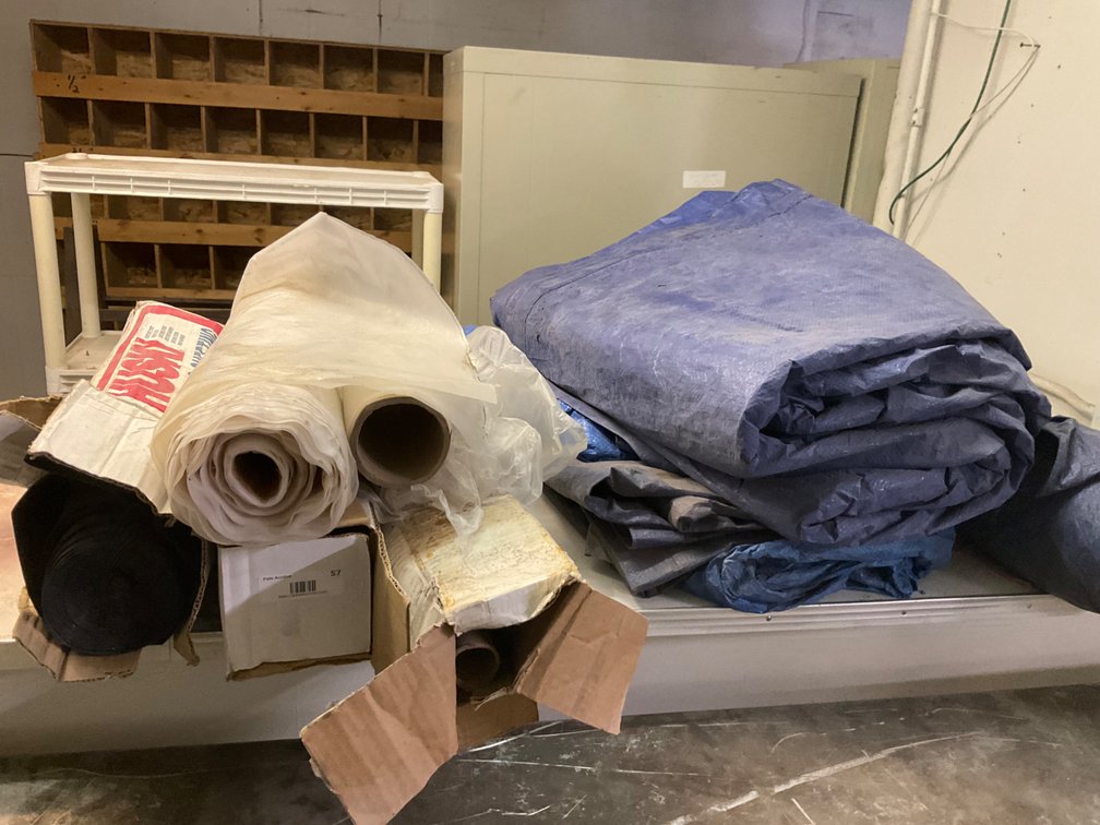 Assorted Plastic Sheeting Rolls and Tarps