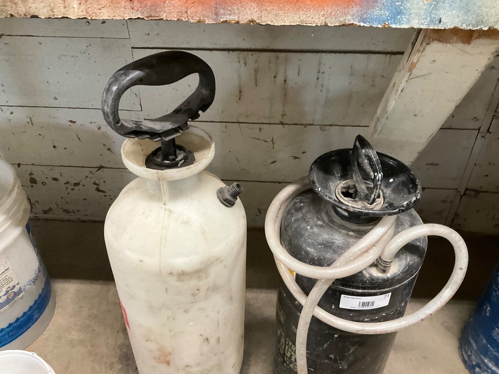 (1) Industrial Concrete Sprayer and (1) Poly Sprayer Tank (No Hose)