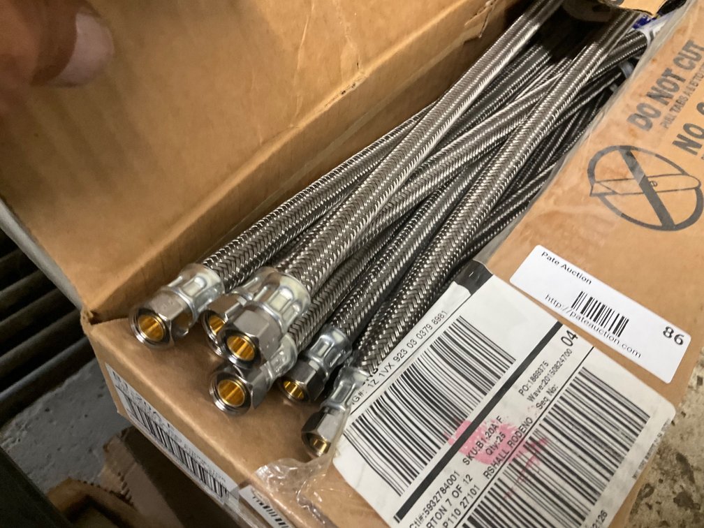 Brass Craft Flex Braided Faucet Connectors - Approximately (22) Pcs, Model: Bl-20AF, 3/8" Comp x 1/2" Fip x 20" Engineered Polymer Braid Lines