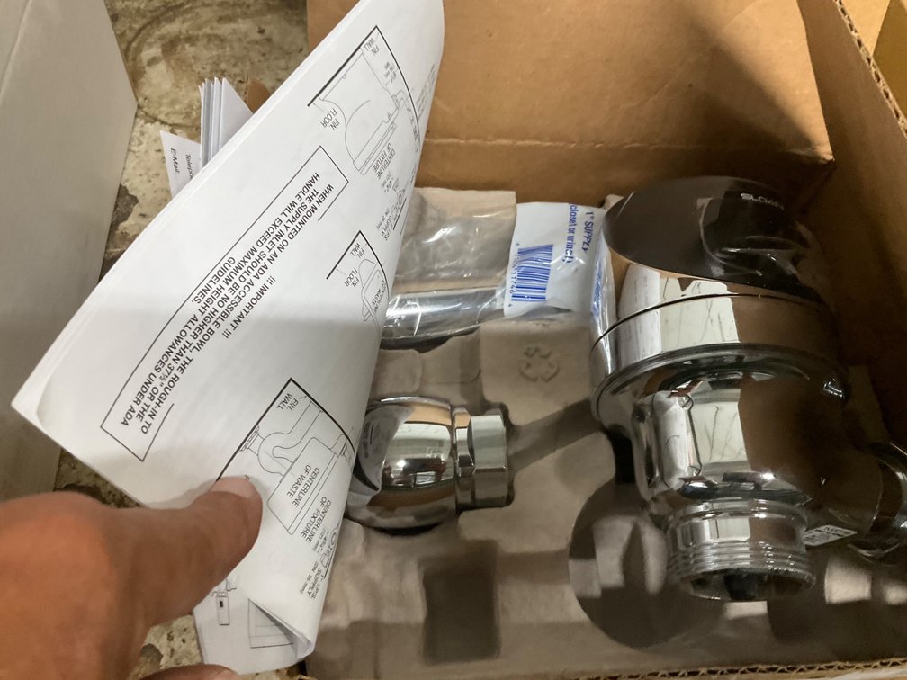 Sloan Exposed Royal Flushometer Urinal Flusher - Side Mount Operator Unit