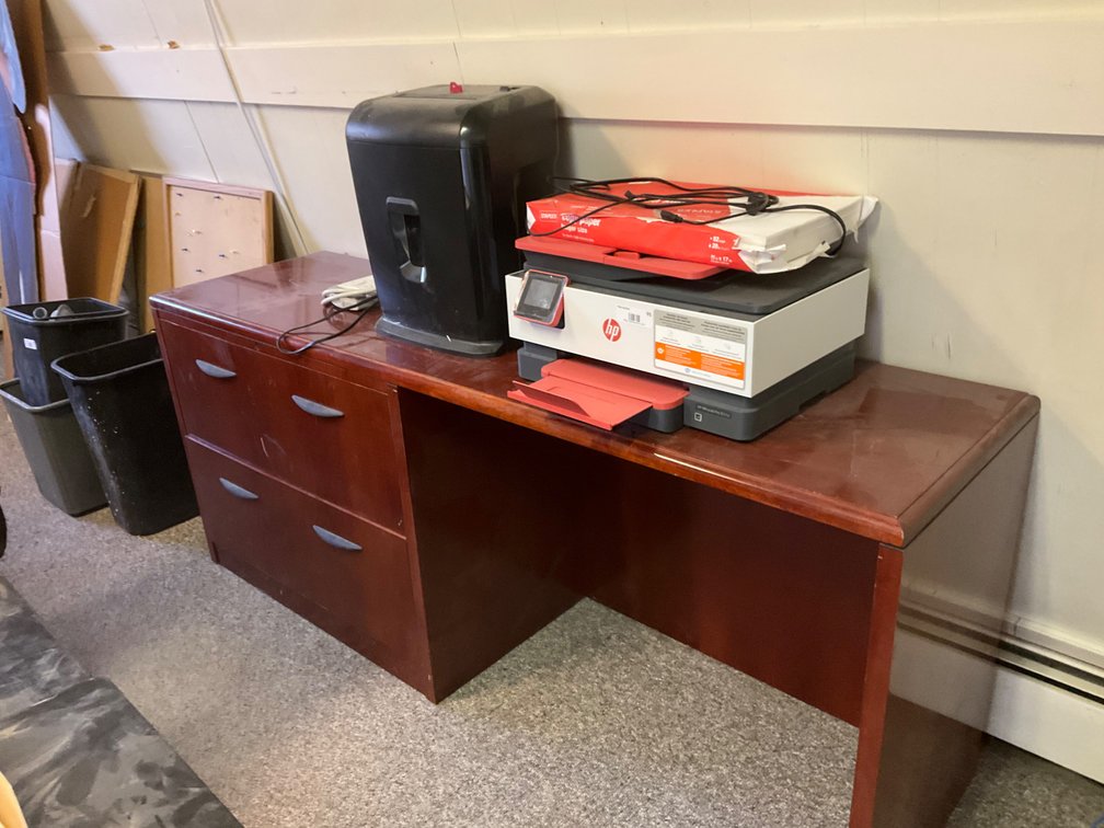 Indiana Furniture Industries Desk - 2-Drawer and Office Supplies, See Description For Details