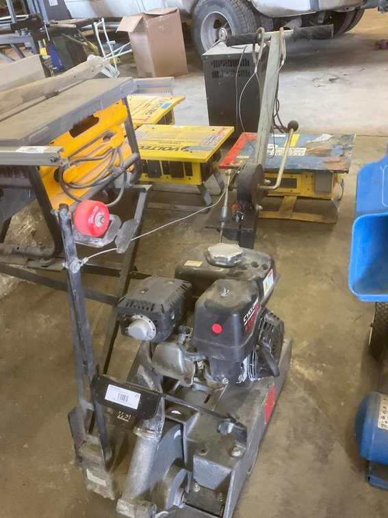 MultiQuip Push Slab Saver Concrete Saw - Model: SP1G with Honda GX200 Motor, Rope Start Pulls Freely
