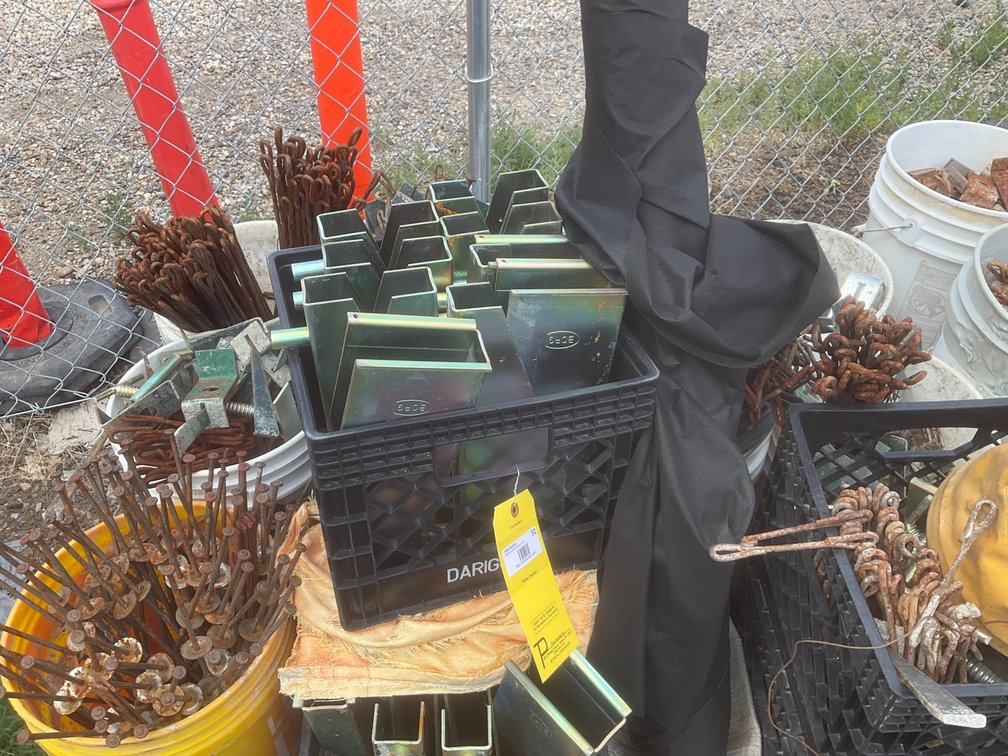 Pallet of Assorted Concrete Form Ties, Form Brackets and Other Assorted Items