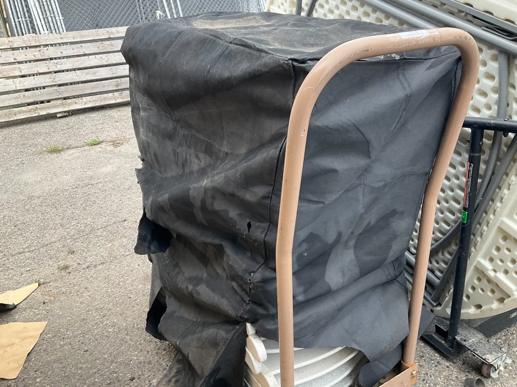 Rolling Cart with Approximately (18) Folding Plastic Padded Chairs