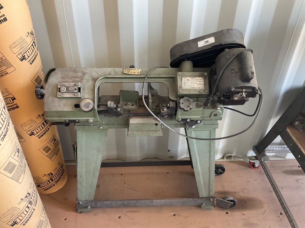 Horizontal Band Saw On Rolling Stand