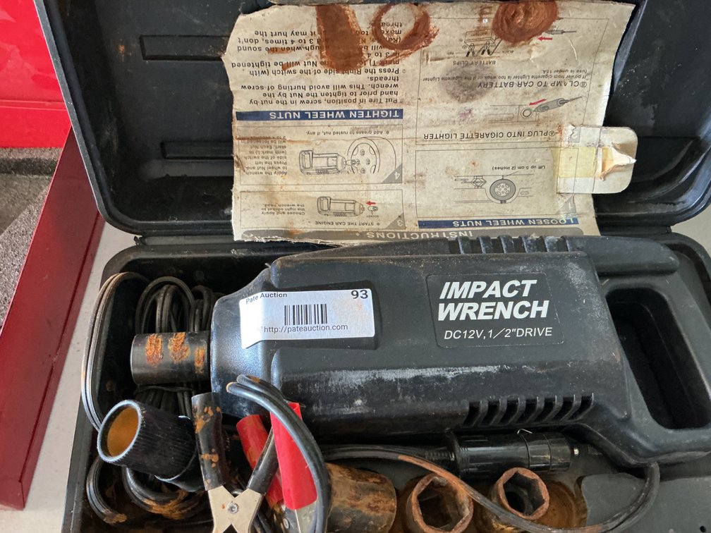 Impact Wrench - 12V, 1/2"Drive with Assorted Short Impact Sockets with Case