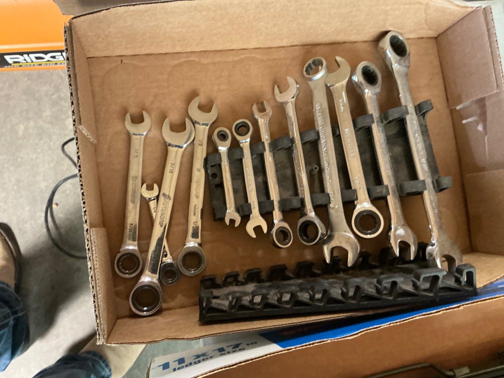 Assorted Standard and Metric Wrenches and Ratcheting Wrenches