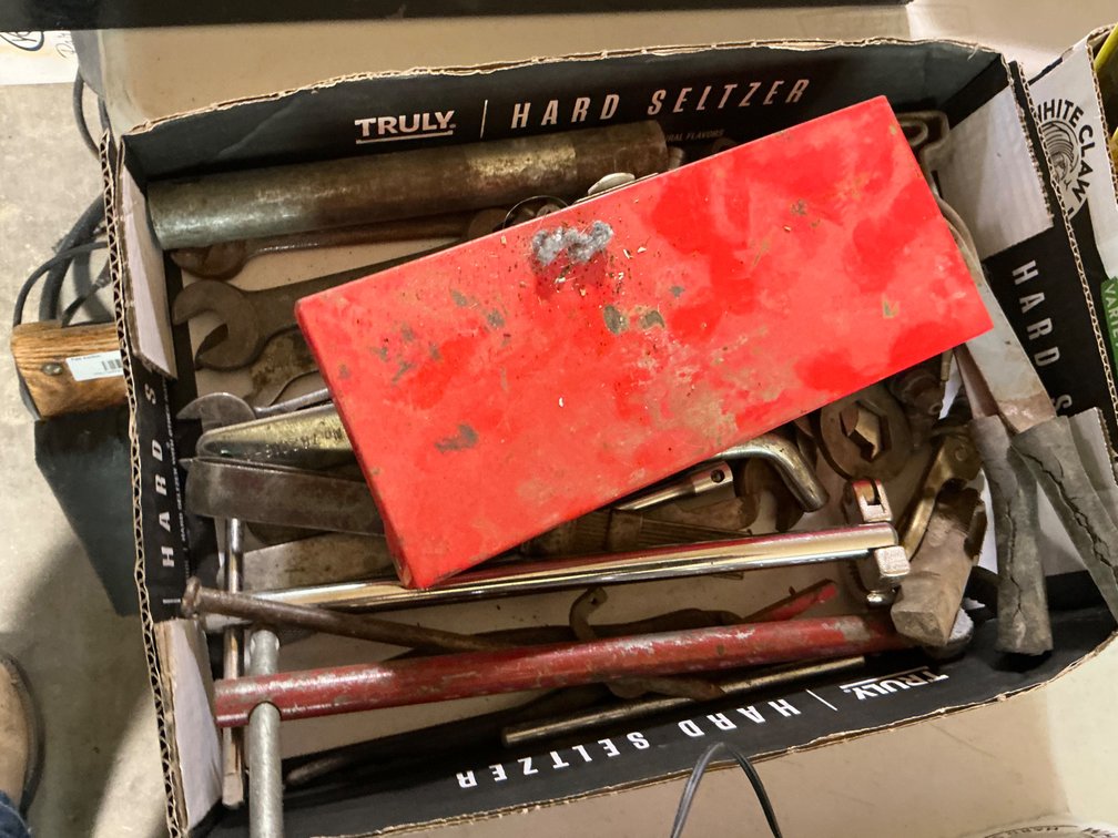 Small 3/8" Drive Socket and Ratchet, Assorted Wrenches and Sockets, Clamp and Other Miscellaneous