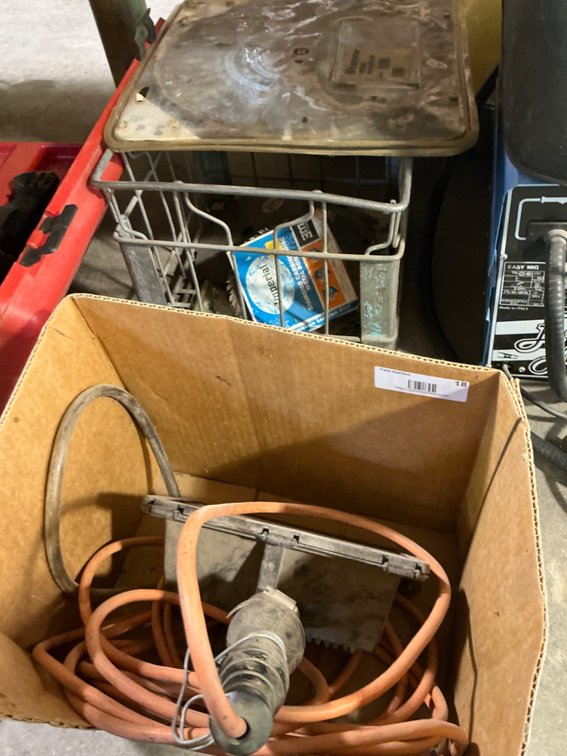 Assorted Saw Blades and Halogen Work Light
