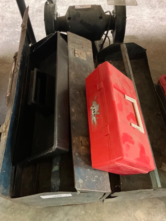 Metal Toolbox, Small Poly Toolbox and (3) Assorted Tool Trays