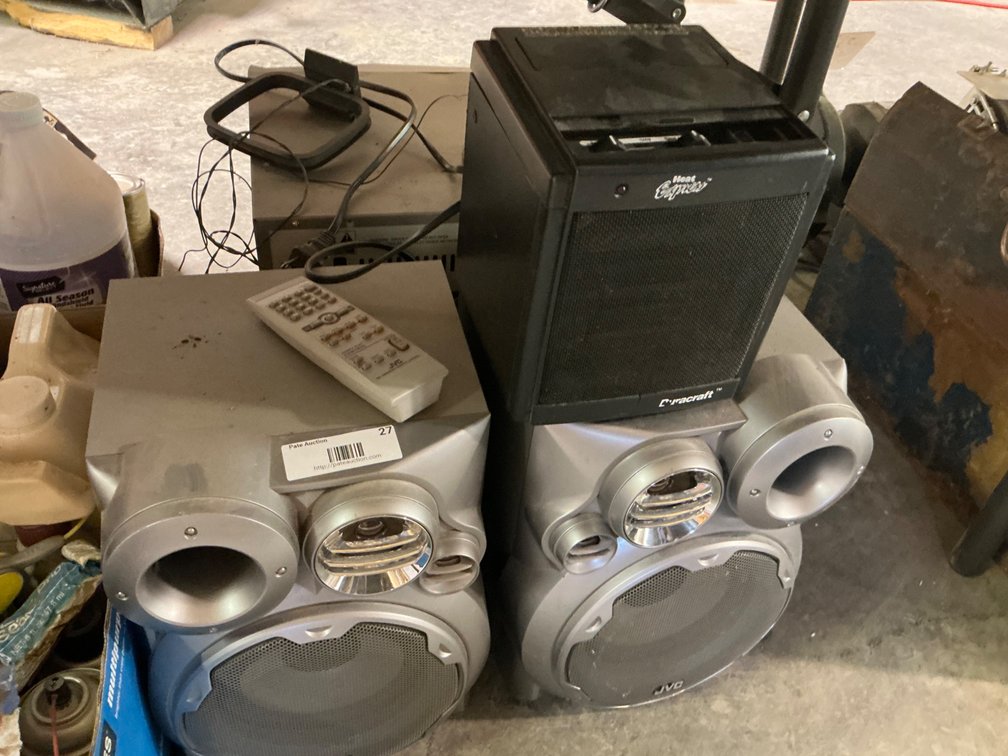 JVC Stereo - with (3) CD Trays, (2) Cassette Trays, AM/FM and Dura Craft Heat Express Electric Space Heater