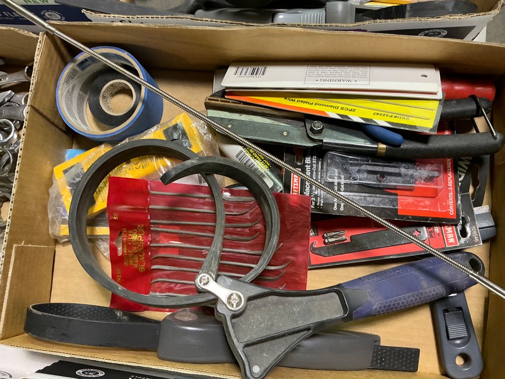 Stud Finder, Oil Filter Wrench, Scrapers, Diamond Plate Wire, Needle Files and More
