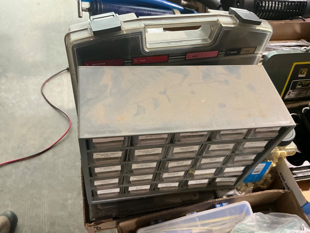 25-Drawer Electrical Parts Organizer, Warner Electrical Organizer Case and 1/2" Insulated Staples
