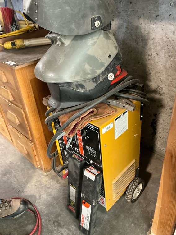 AC/DC 230 140 Welder with Leads, Hoods, Gloves and Assorted G011/G13 Electrodes