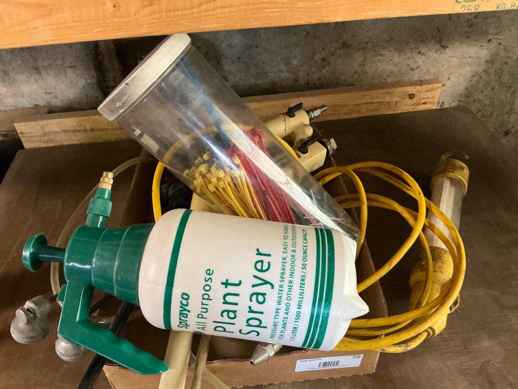 Trouble Light, Zip Ties and (4) Assorted Sprayers
