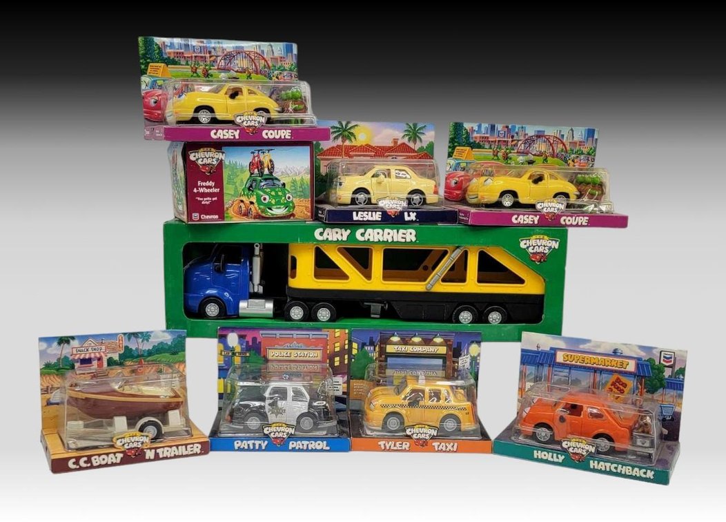 9x Chevron Toy Cars