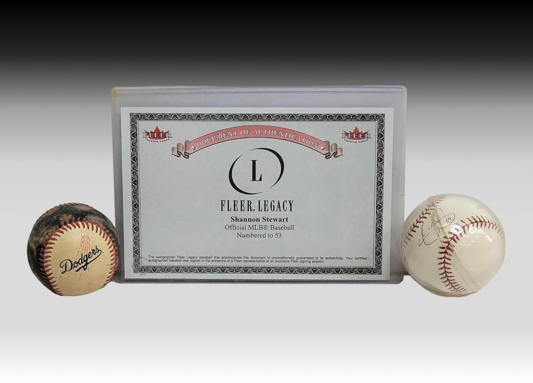 MLB Dodgers Fotoball & Shannon Stewart Autographed Baseball