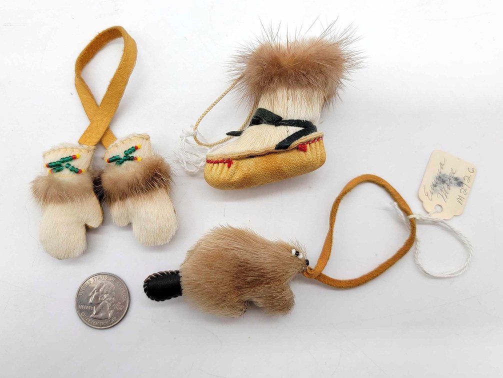 3x Hand-Stitched Ornaments