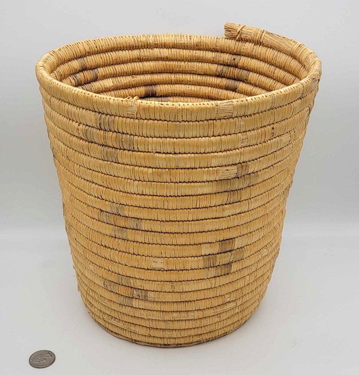 Large Floral Design Alaska Native Grass Basket 