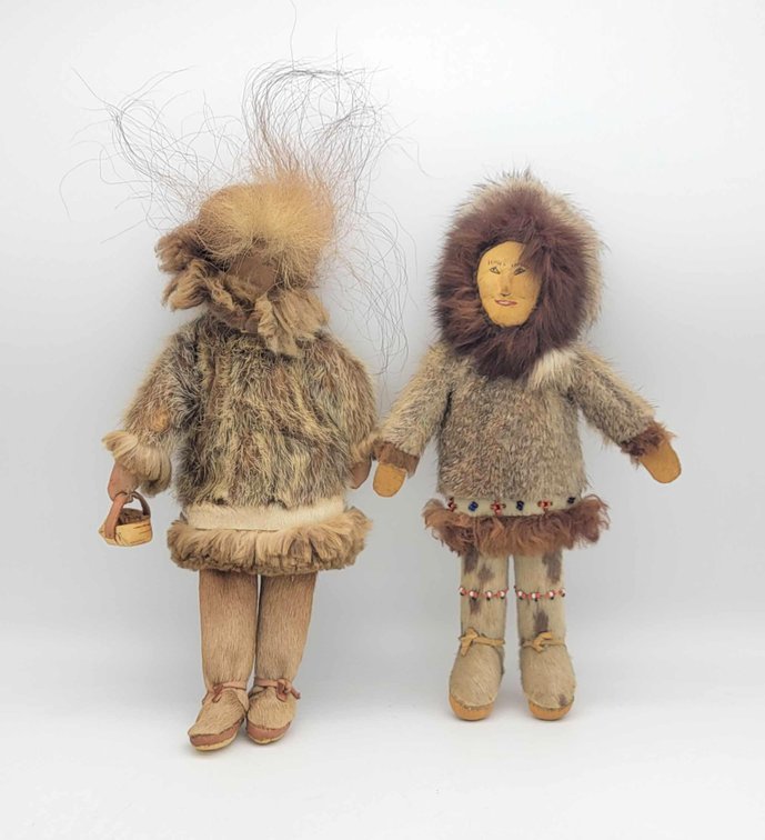 2x Fur-Clad Inuit Woman Dolls