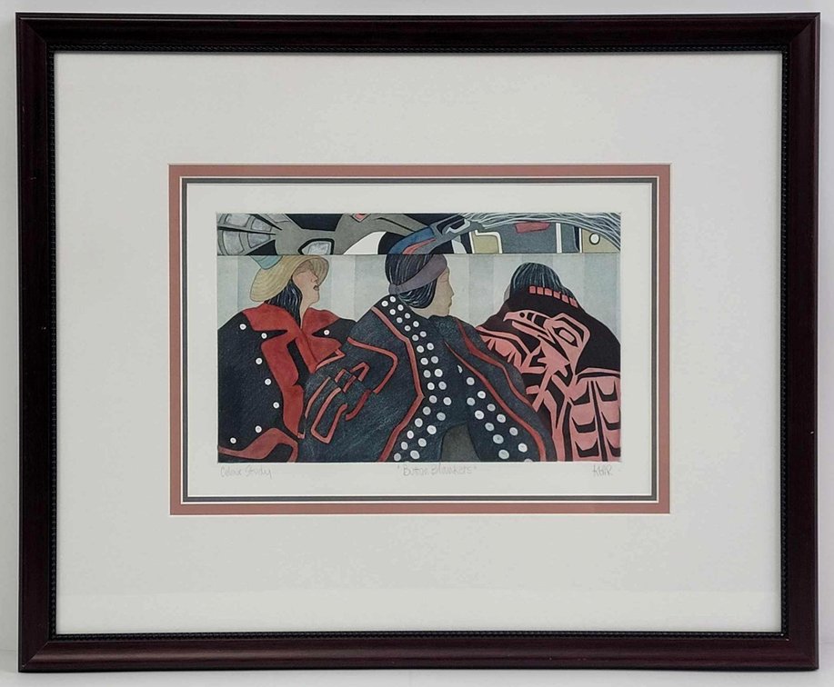 Irene Klar "Button Blankets" Color Study Embellished Print