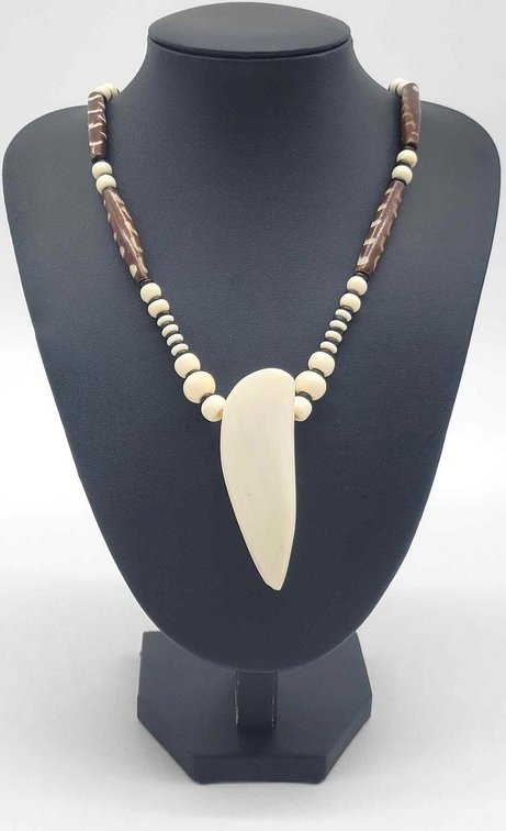 Ivory and Baleen Necklace with Tooth Pendant 