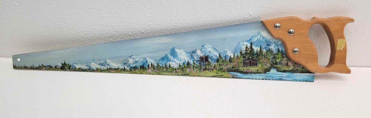 Hand Painted Saw by Bud Kunesky