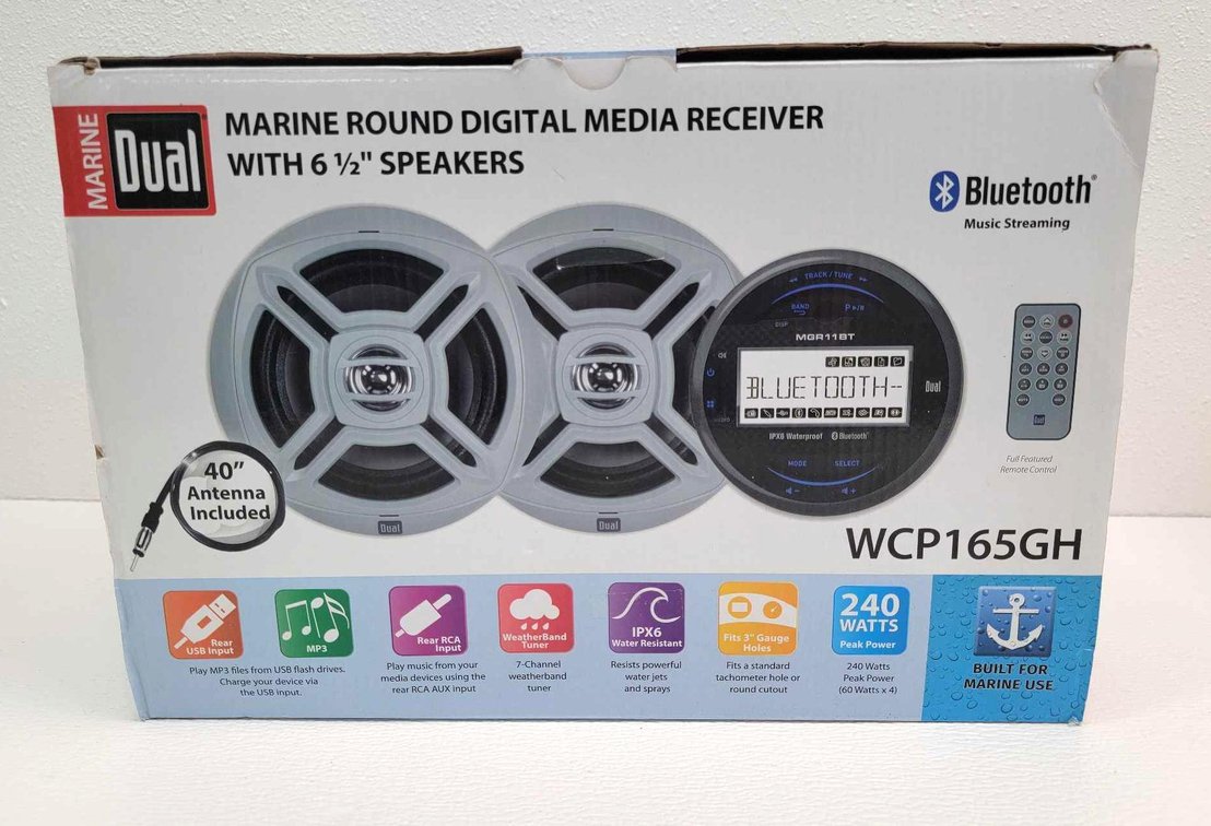 Marine Bluetooth Digital Media Receiver w/ Speakers