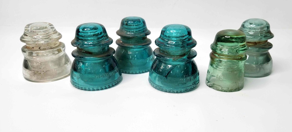 6x Glass Insulators 