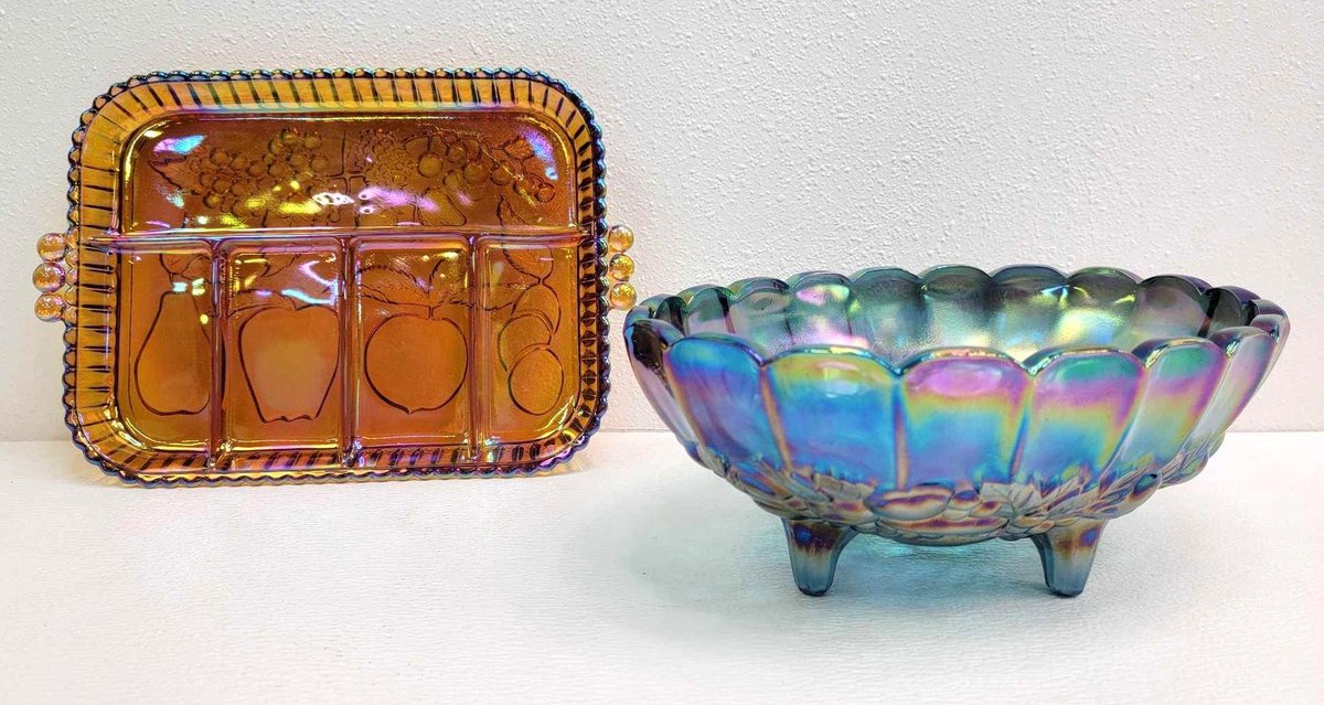 2x Indiana Glass Co. Carnival Glassware Items