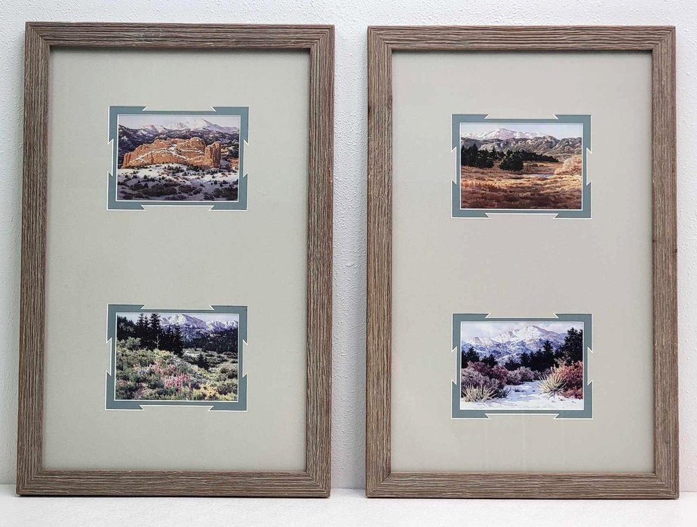 4x Joseph Framed Landscape Watercolor Prints