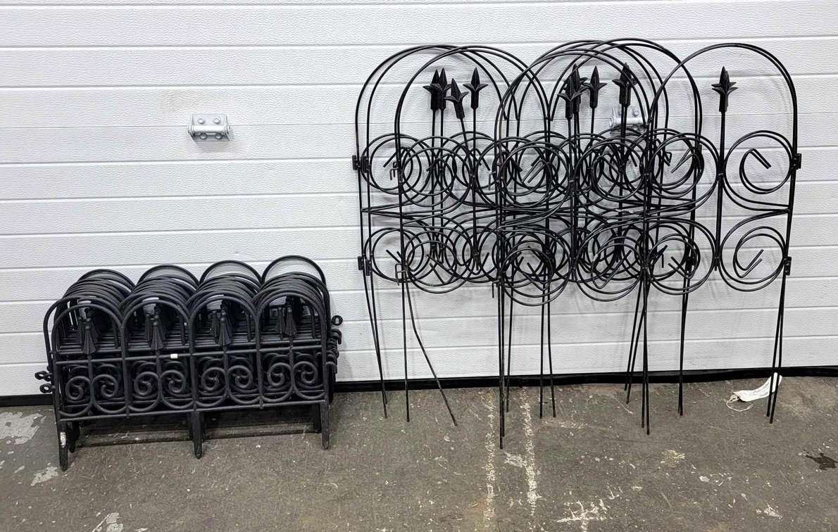 2x Varieties of Black Garden Fencing