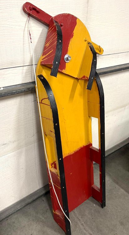 Wooden Runner Sled w/ Plastic Rails